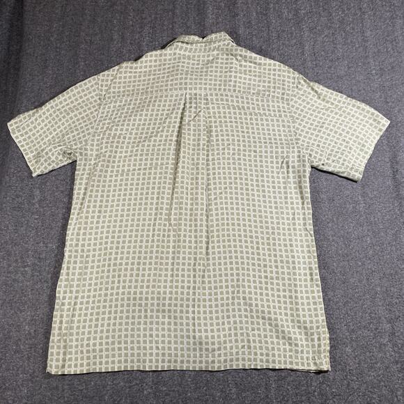Vintage 90s IMPRINTS Shirt Mens Med Geometric Preppy Hipster Bowling Camp - Picture 6 of 8